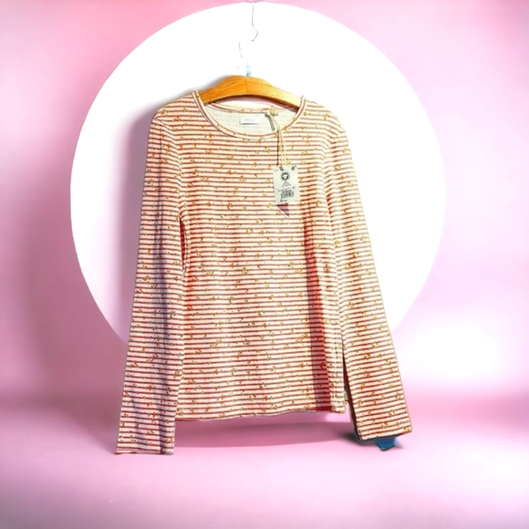 BNWT 10yrs NEXT kids organic cotton striped long sleeve floral stripes top Tee - Picture 9 of 9